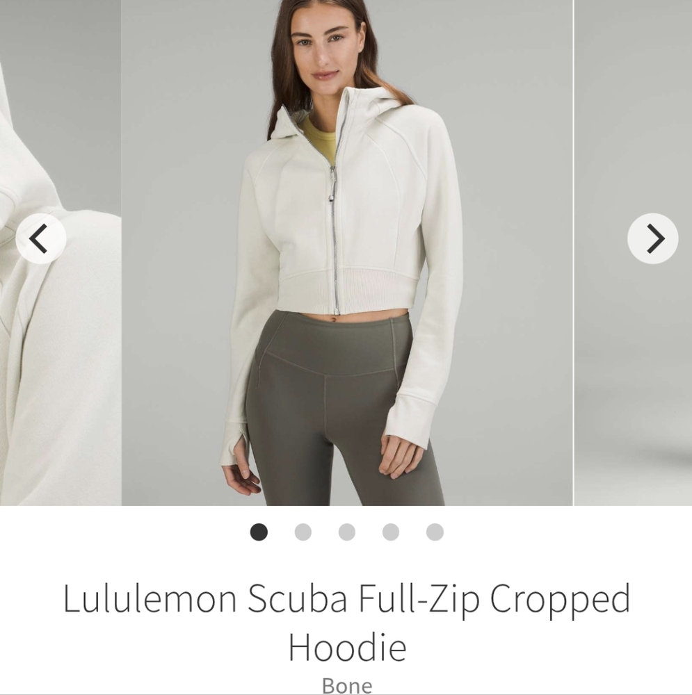 Lululemon scuba full zip cropped hoodie